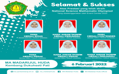 MA MAdarijul Huda Kembang meraih 6 Prestasi National Science Mathematic Olympiad (NSMO)